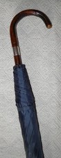 Edwardian Navy Gents Brigg Umbrella Bamboo Crook Hallmarked Silver Maria Johnson