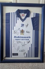 Stockport County framed signed football shirt 2000