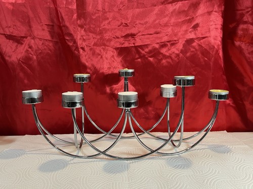 Modern chrome candelabra - chrome, holds