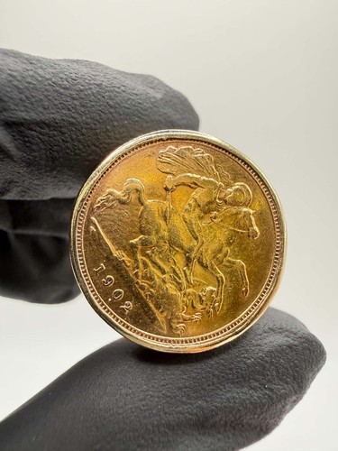 9ct setting half sovereign - setting,