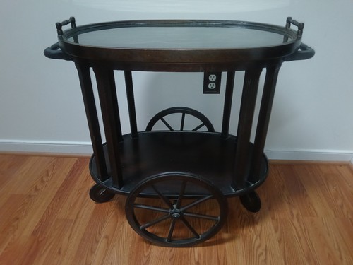 Antique mahogany tea - tea, w/