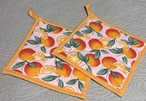 Peaches quilted pot - peaches,