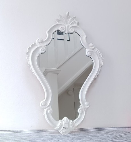 Vintage white mirror baroque - white,