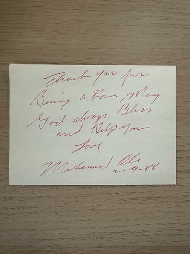 Signed muhammad ali index - ali, card