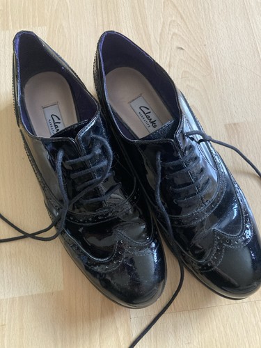 Ladies black patent clark - black,