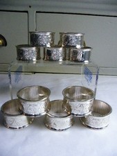 10 x VINTAGE MAYELL SILVER PLATE NAPKIN RINGS ORNATE CHRISTMAS POSH DINNER PARTY