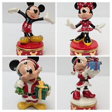 Disney Christmas Treasures Mickey Minnie Mouse Trinket Box X4 Swarovski Crystals