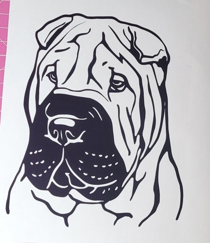 Shar pei dog vinyl sticker - dog,