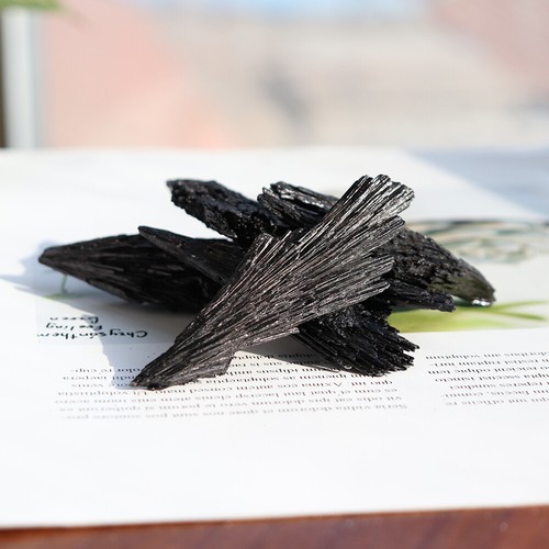 Black kyanite mineral - black,