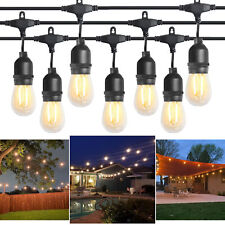49FT Festoon Outdoor String Lights Mains Powered E27 S14 LED Bulbs Garden Lights
