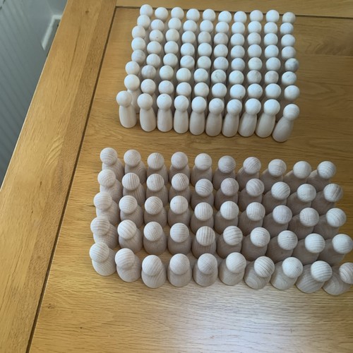 Wooden peg dolls - dolls, 130pcs