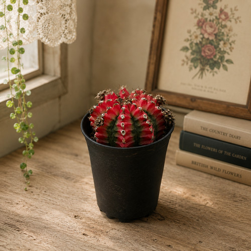 Red variegated gymnocalycium - red,