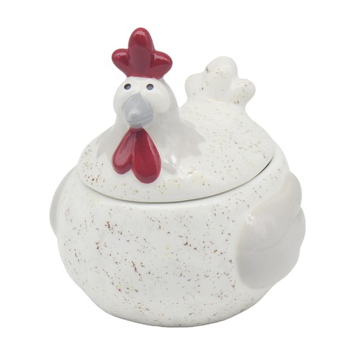 Sugar bowl happy hens ceramic - hens,