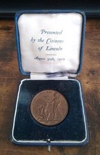 Lincoln Lincolnshire 1919 WW1 Peace Tribute Medal in Original Box
