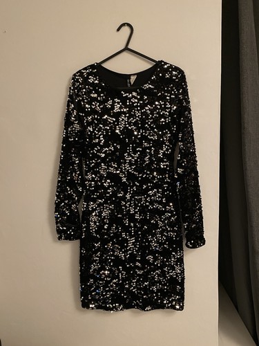 Black sequin dress long - h&m,,