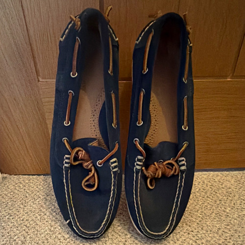 Navy men boat shoes - shoes, up