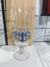 Royal Carribbean Hurricane Glass Blue And Yellow Schrol Design Crown Anchor Stem