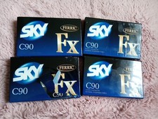 4 x SKY FX C90 Ferric Blank Audio Cassette 90 Minute Tapes Pack Normal Bias 1996