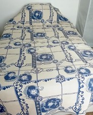 Blue & Cream  Floral  Cottage Heavy Bedspread  Throw Quilt  single double 