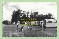 [8859] Sussex 1961 Postcard Common Field, Church Farm Caravan Site, Pagham