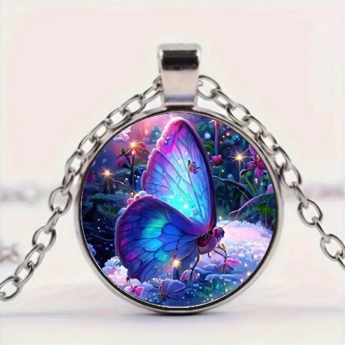 Colorful butterfly print round - butterfly,