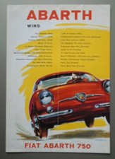 FIAT ABARTH RANGE orig c1960 Sales Brochure in English - 700 750 750 850/S Coupe
