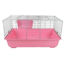 Rabbit Guinea Pig Cage 100cm Large Indoor Pink Single Tier Hayrack New