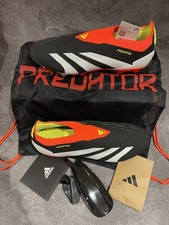 Adidas Predator Elite LL SG UK, Size 10 Black/Solar Red laceless IG7782