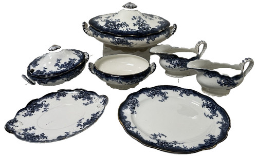 Antique blue white tableware - &,