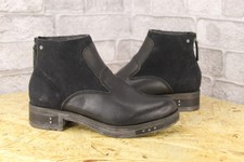 BLACK LEATHER SUEDE ANKLE