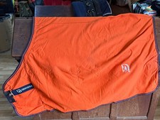 Beautiful Thick Orange/Navy Jersey fleece cooler/travel rug 4ft6