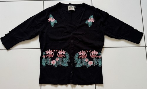Black embroidered cotton - black,