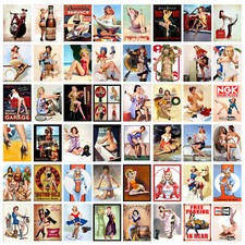 Pin Up Girls Metal Tin Signs