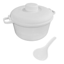 MICROWAVE MULTI COOKER LARGE SAUCEPAN with LID and SPOON dish pan 