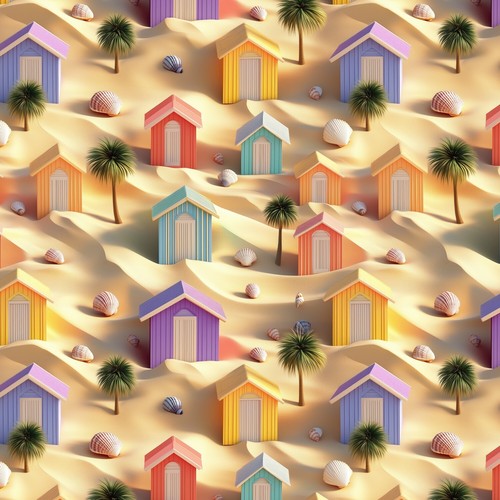 Sandy beach huts - beach,