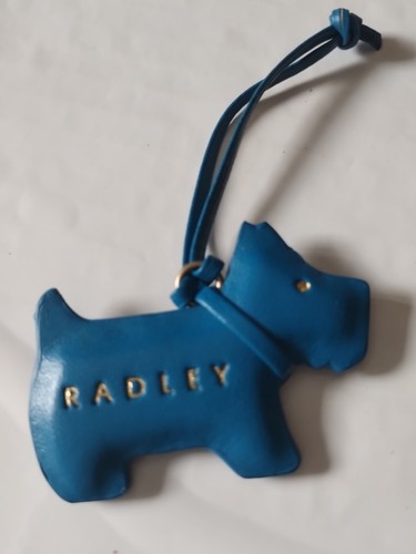 Blue radley leather dog - dog, tag