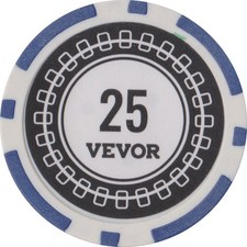 100 x NUMBERED POKER ROULETTE CASINO CHIPS VEVOR Blue Numbered 25