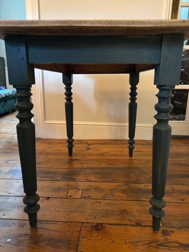 Antique elm scrub top - top, table