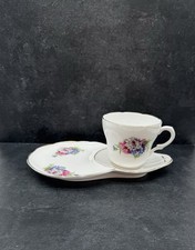 Vintage Royal Stafford Bone China Tea Cup And Saucer Snack Set
