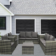 Rattan Garden Furniture Corner Sofa Set with 9 Seaters & Table for Outdoor Patio