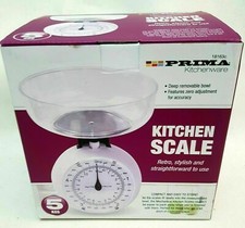 5KGS Kitchen Scale White Retro Round Mechanical 1.2 L Deep Removable Bowl UK