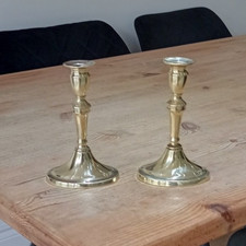 Pair of vintage brass candlesticks candle holders 7 inches tall