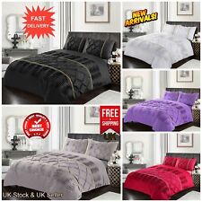 Luxurious Eleanor Laced Pintuck Diamond Duvet Quilt Cover Set With Pillowcases