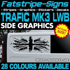 to fit RENAULT TRAFIC MK3 LWB UNION JACK FLAG GRAPHICS STICKERS DECAL CAMPER VAN