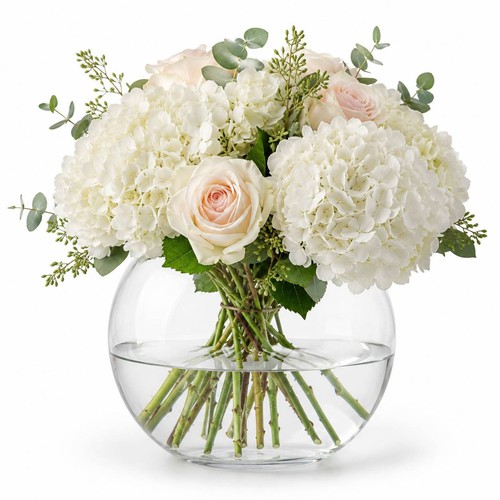 Clear glass flower - clear,