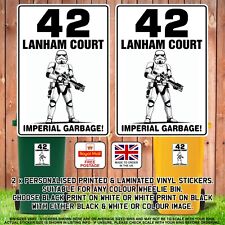 2 x Wheelie Bin Number Name