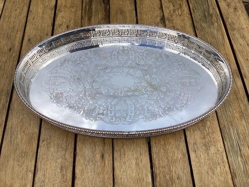 Silver plated oval gallery - plated,