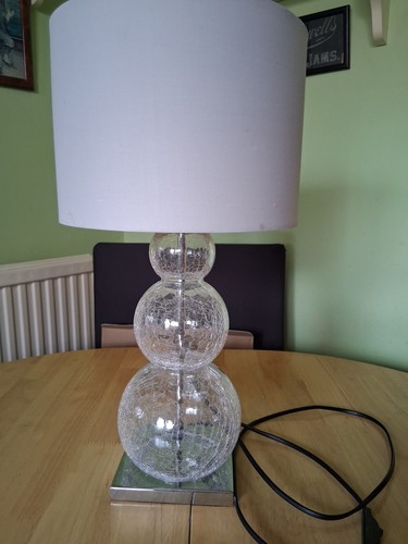 Tall crackle glass lamp - crackle,