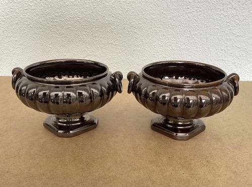 Vintage pair brown mottled - pair,