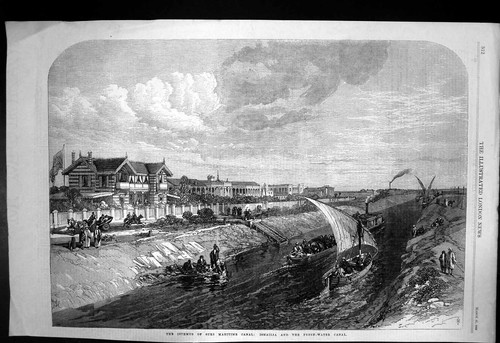 Antique old print isthmus - old,